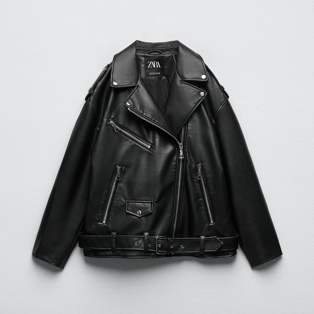 NWOT Zara Oversized Leather Jacket size S